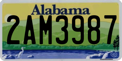 AL license plate 2AM3987