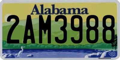 AL license plate 2AM3988