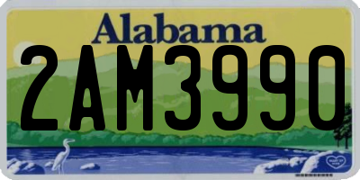 AL license plate 2AM3990