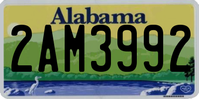 AL license plate 2AM3992