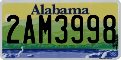 AL license plate 2AM3998