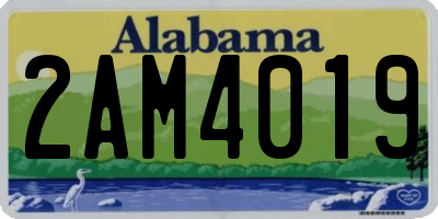 AL license plate 2AM4019