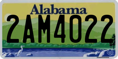 AL license plate 2AM4022