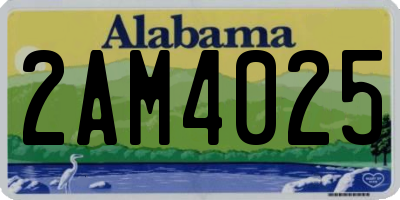 AL license plate 2AM4025
