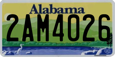 AL license plate 2AM4026