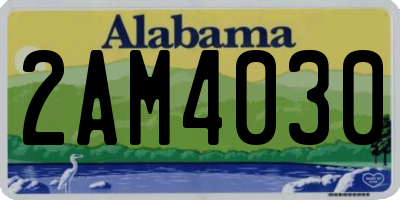 AL license plate 2AM4030