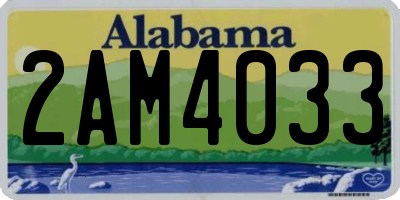 AL license plate 2AM4033