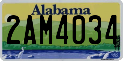 AL license plate 2AM4034