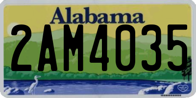 AL license plate 2AM4035