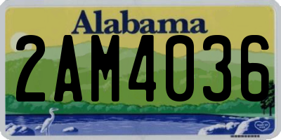 AL license plate 2AM4036