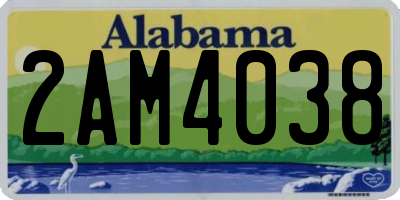 AL license plate 2AM4038