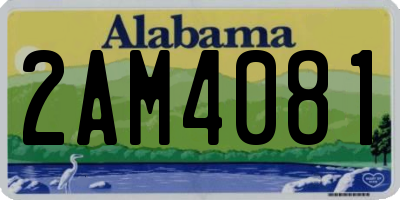 AL license plate 2AM4081
