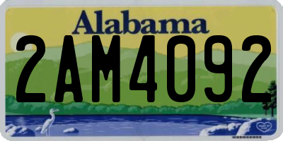 AL license plate 2AM4092