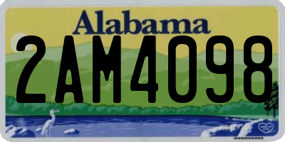 AL license plate 2AM4098