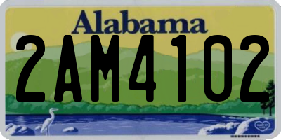AL license plate 2AM4102