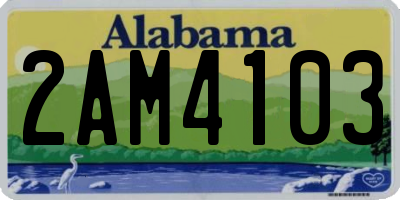 AL license plate 2AM4103
