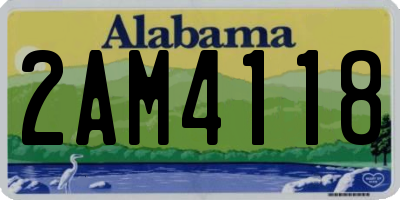AL license plate 2AM4118