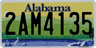 AL license plate 2AM4135
