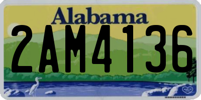 AL license plate 2AM4136