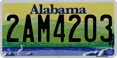 AL license plate 2AM4203