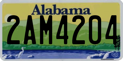 AL license plate 2AM4204