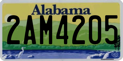 AL license plate 2AM4205