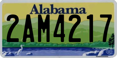 AL license plate 2AM4217