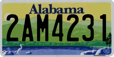 AL license plate 2AM4231