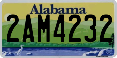 AL license plate 2AM4232