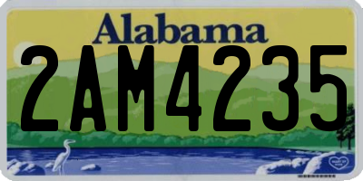 AL license plate 2AM4235