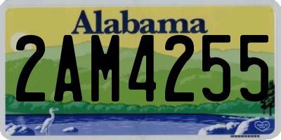 AL license plate 2AM4255