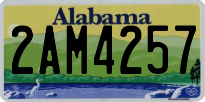 AL license plate 2AM4257
