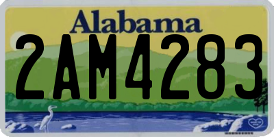AL license plate 2AM4283