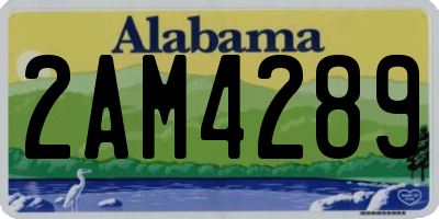 AL license plate 2AM4289