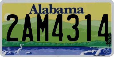 AL license plate 2AM4314