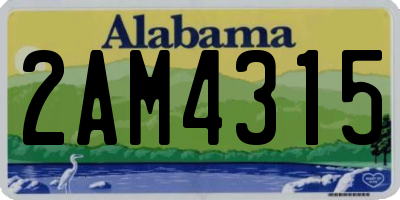 AL license plate 2AM4315