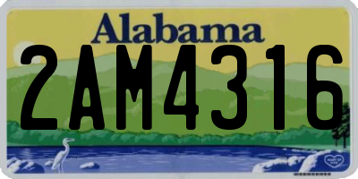 AL license plate 2AM4316