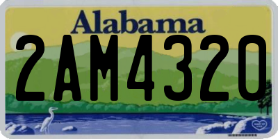 AL license plate 2AM4320
