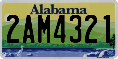 AL license plate 2AM4321