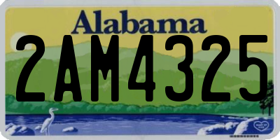 AL license plate 2AM4325