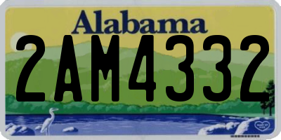 AL license plate 2AM4332