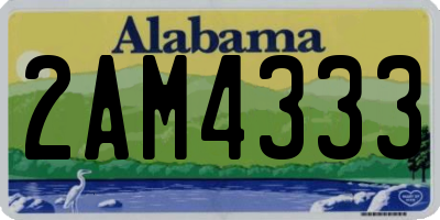 AL license plate 2AM4333