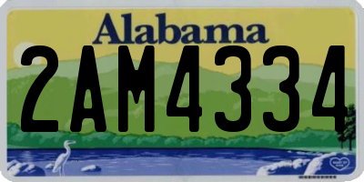AL license plate 2AM4334