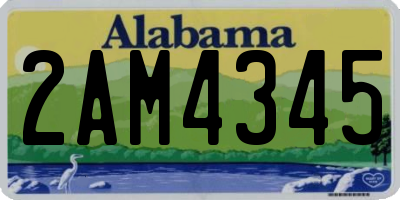 AL license plate 2AM4345