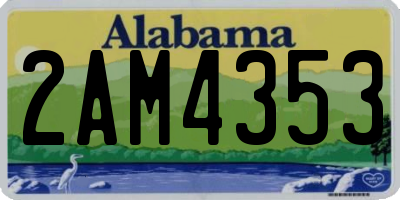 AL license plate 2AM4353