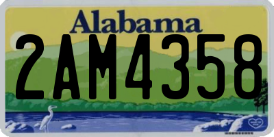 AL license plate 2AM4358