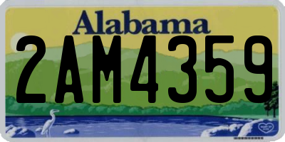 AL license plate 2AM4359
