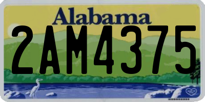AL license plate 2AM4375