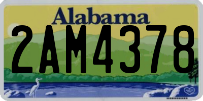 AL license plate 2AM4378