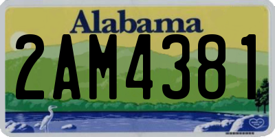 AL license plate 2AM4381